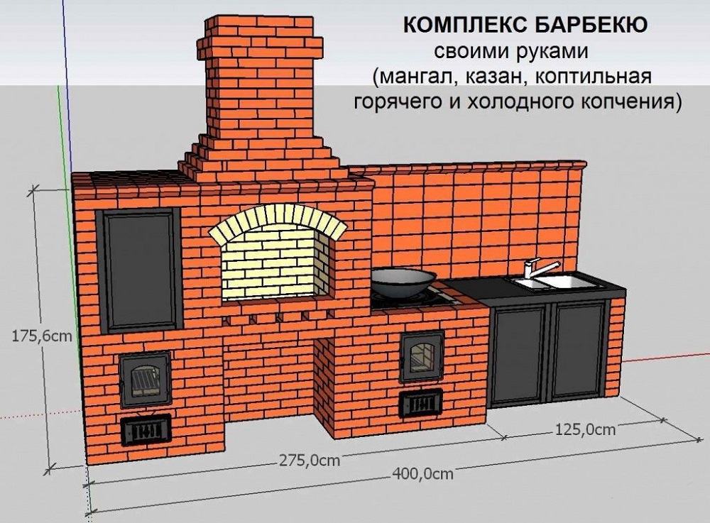 Коптильня с мангалом