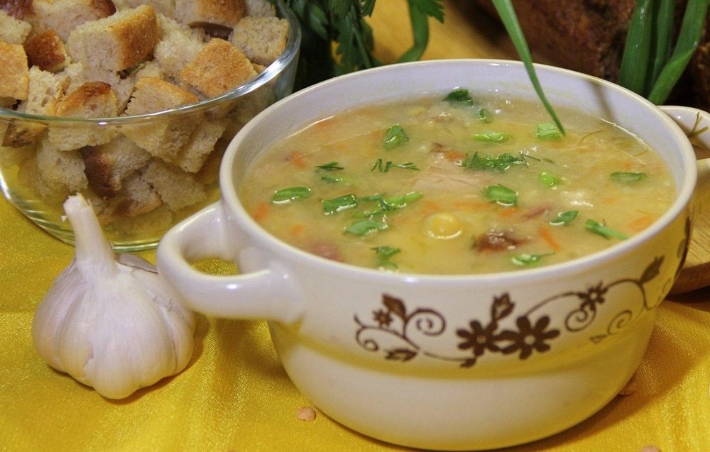 Гороховый суп с салом из мультиварки