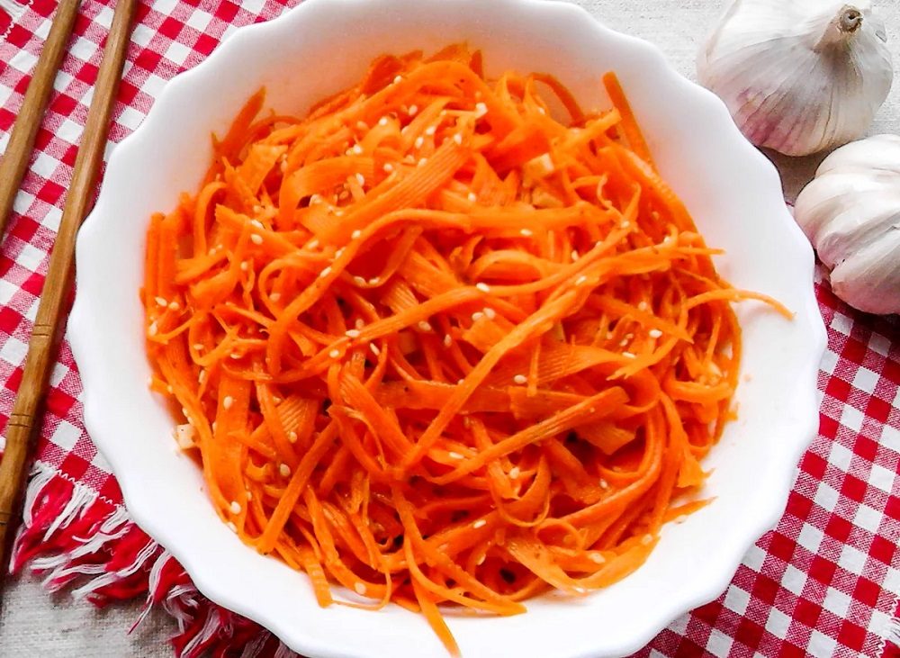 Корейская морковка для салата с сухариками