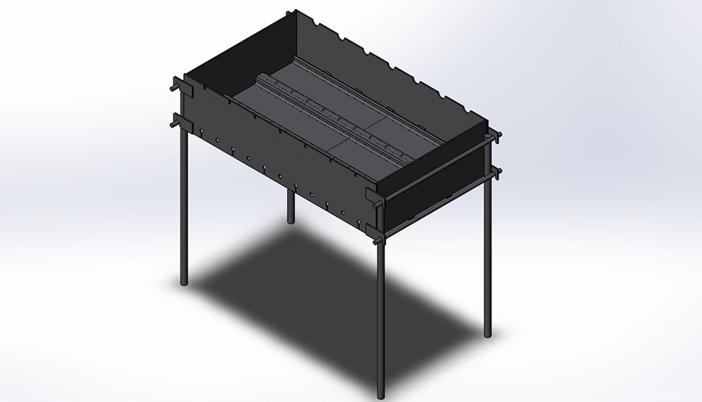 Металлический мангал в 3D